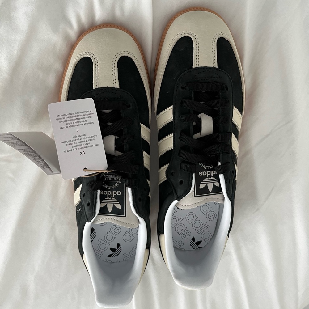 Adidas sambas new with tags black and white